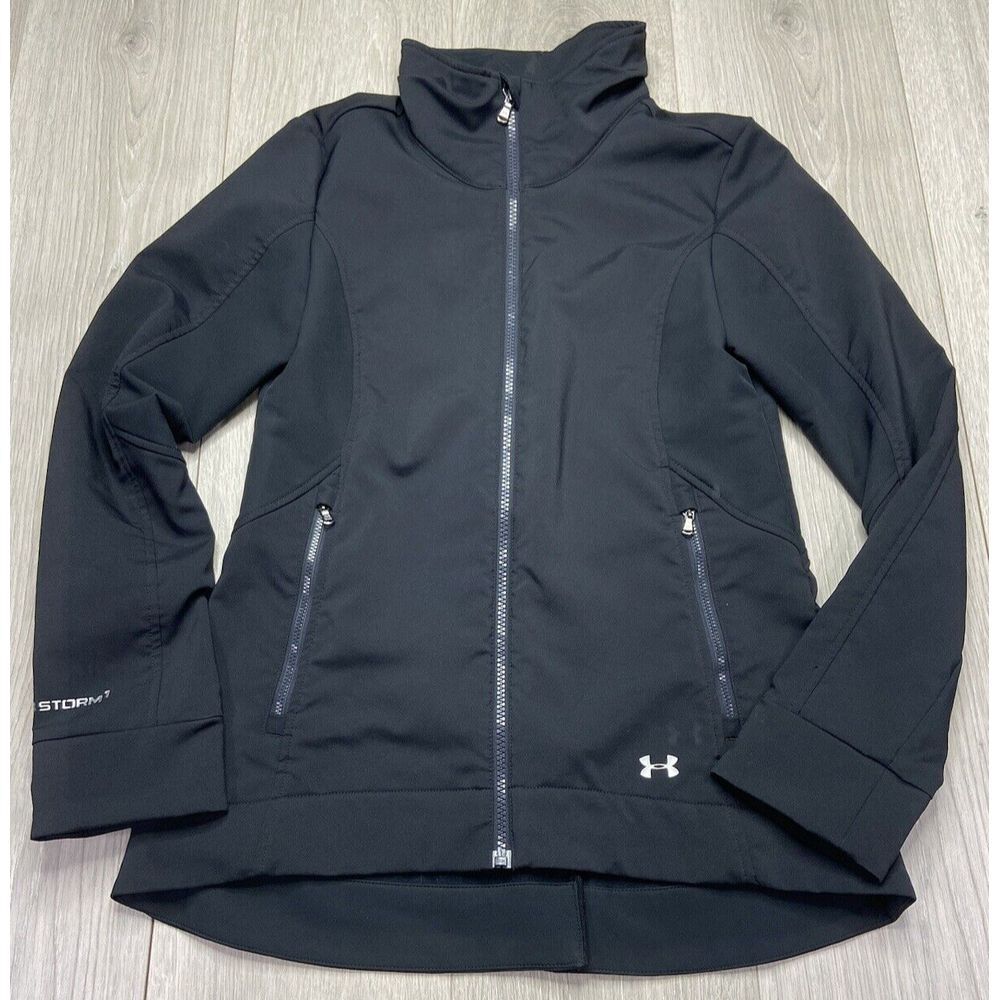 Under Armour Jacket Womens Small Black Storm 1 Semi-Fitted Outdoor‎ Athleisur